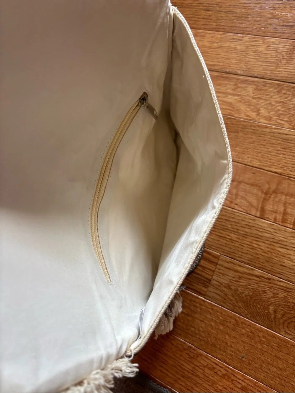 Boho Tassel Crossbody Bag in Cream